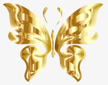 Transparent Steel Clipart - Gold Butterfly No Background, HD Png Download, Transparent PNG