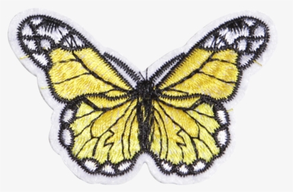 Lifelike Customized Yellow Butterfly Embroidery Patch - Meadow Brown, HD Png Download, Transparent PNG