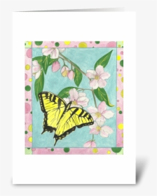 Yellow Butterfly Greeting Card - Papilio Machaon, HD Png Download, Transparent PNG