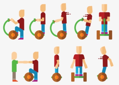 Playing Segway Vector, HD Png Download, Transparent PNG