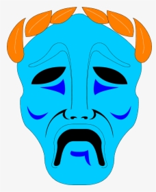 Mask Theatre Tragedy Clip Art - Tragedy Drama Mask, HD Png Download, Transparent PNG