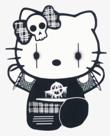 Transparent Hello Kitty Clipart Black And White - Goth Hello Kitty, HD Png Download, Transparent PNG