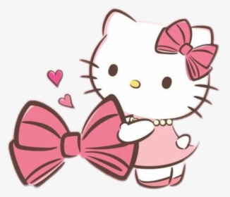 Transparent Hello Kitty Bow Png - Cute Hello Kitty Cartoon, Png Download, Transparent PNG
