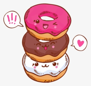 #tumblr #donuts #cute #pink #kawaii - Cute Donuts, HD Png Download, Transparent PNG