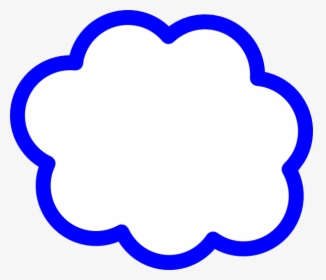 Blue Cloud Svg Clip Arts - Cloud With Blue Outline, HD Png Download, Transparent PNG