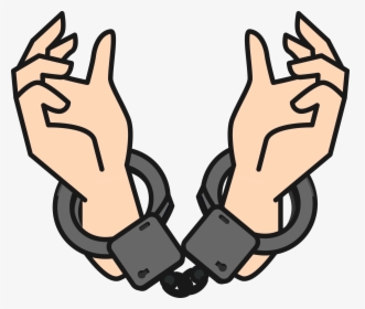 Handcuffs Big Image Png - Clipart Hands With Handcuffs, Transparent Png, Transparent PNG