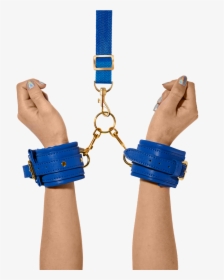 Two Hands In Adjustable Navy Blue Pvc Vegan Leather - Leather, HD Png Download, Transparent PNG