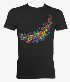 Colorful Music Notes Fitted T Shirt - Tee Shirt Ralph Lauren Rouge, HD ...