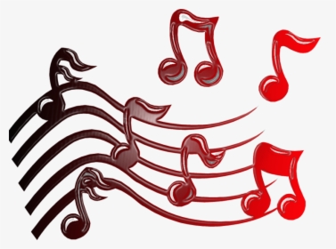 Red Music Notes Transparent, HD Png Download, Transparent PNG