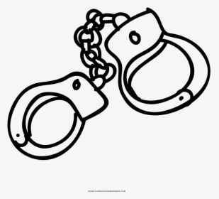 Handcuff Coloring Page - Handcuffs, HD Png Download, Transparent PNG