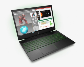 Pavilion Laptop With Projects On Screen - Hp Pavilion Power 15, HD Png Download, Transparent PNG