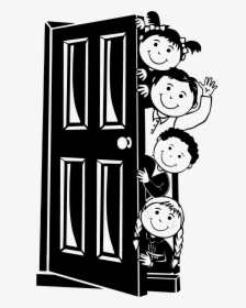 Clipart Door Black And White - Behind The Door Graphic, HD Png Download, Transparent PNG