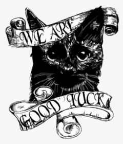 Drawn Black Cat Tumblr Transparent - Black Cat Friday The 13th, HD Png Download, Transparent PNG