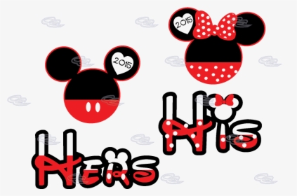 His Hers Mickey Minnie Mouse Head With Custom Names - Disney's Fairy Tale Weddings & Honeymoons, HD Png Download, Transparent PNG