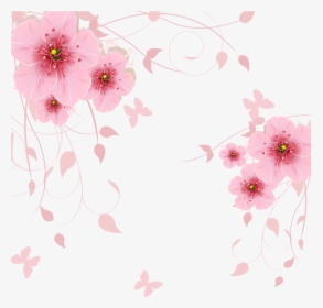 Transparent Sakura Flower Png - Floral Background Flower Pink, Png Download, Transparent PNG