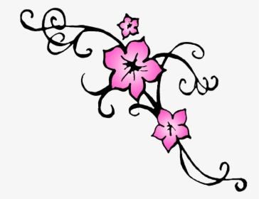 Cherry Blossom Flower Tattoo Outline - Simple Cherry Blossom Flower Drawing, HD Png Download, Transparent PNG