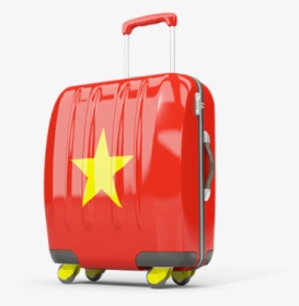 Suitcase With Flag - Moroccan Flag Suitcase, HD Png Download, Transparent PNG