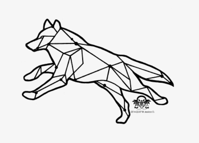 Gray Wolf Tattoo Drawing - Wolf Tattoo Design Geometric, HD Png Download, Transparent PNG