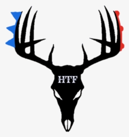 Hunt The Front - Black And White Deer Skull, HD Png Download, Transparent PNG