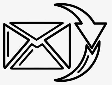 Email Envelope With Down Arrow - Line Art, HD Png Download, Transparent PNG