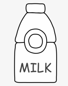 Milk, Bottle, Jug, Carton, Black And White - Partition, HD Png Download, Transparent PNG