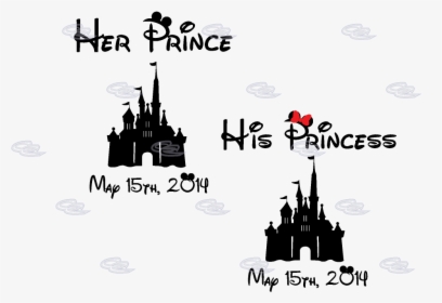 Disney Castle Silhouette Logo Png - His Princess Her Prince Hoodies, Transparent Png, Transparent PNG