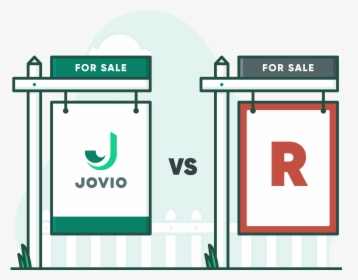 Jovio For Sale Sign Next To Redfin For Sale Sign With - Sign, HD Png Download, Transparent PNG