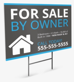 For Sale By Owner Yard Sign Template Preview - Real Estate Signs Templates, HD Png Download, Transparent PNG