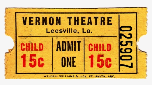 Vintage Movie Ticket Template - Vintage Ticket, HD Png Download, Transparent PNG