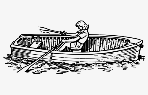 Line - Rowing A Boat Clipart Black And White, HD Png Download, Transparent PNG