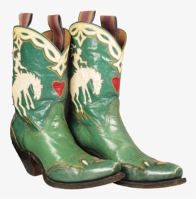 Cowboy Boot Png High-quality Image - Green Vintage Cowboy Boots, Transparent Png, Transparent PNG