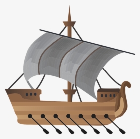 Sailboat, Ship, Rowing, Boat, Sea, Sail, Travel - Roman Ship Clipart, HD Png Download, Transparent PNG