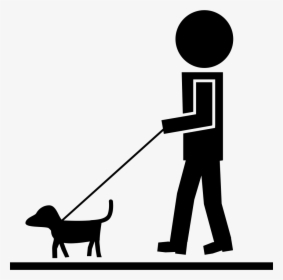 Man Walking With Pet Dog And A Cord - Walking And Talking Icon, HD Png Download, Transparent PNG