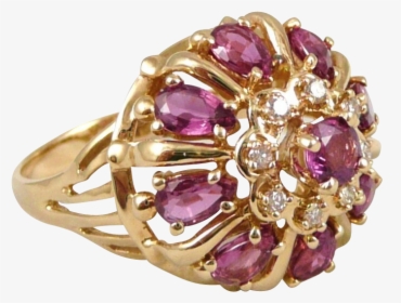14k Gold Franklin Mint Ruby And Diamond Princess Crown - Franklin Mint Ruby Ring, HD Png Download, Transparent PNG