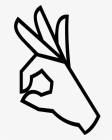 Line Art,plant,leaf - Ok Hand Sign Clip Art, HD Png Download, Transparent PNG