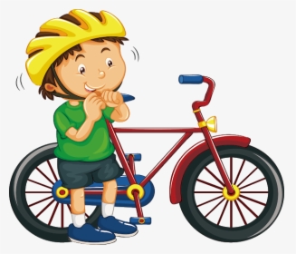 Boy Wearing Bike Helmet, HD Png Download, Transparent PNG