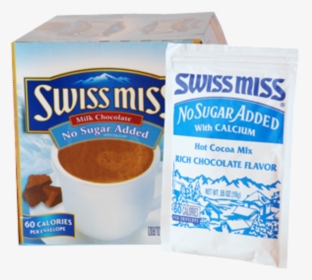 Swiss Miss Hot Cocoa Mix No Sugar Added - Swiss Miss Hot Chocolate, HD Png Download, Transparent PNG