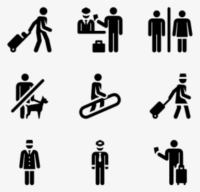 Airport Human Pictograms - Airport Icons Png, Transparent Png, Transparent PNG