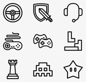 Linear Game Design Elements - Hand Drawn Social Media Icons Png, Transparent Png, Transparent PNG