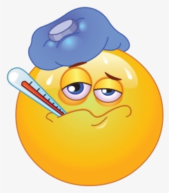 Sick Person Ill Emoticons Smileys And Emojis Transparent - Sick Emoticon, HD Png Download, Transparent PNG