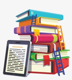 Icon Of A Stack Of Colorful Books With Ladders Leaning - Colored Books Icon Transparent, HD Png Download, Transparent PNG