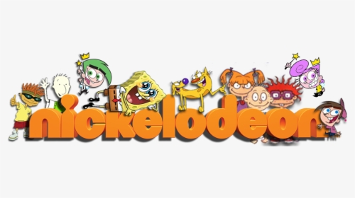 From Fairly Odd Parents To Spongebob We Have The Nickelodeon - Nickelodeon Logo With Characters, HD Png Download, Transparent PNG