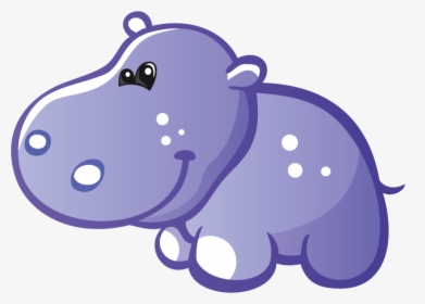 Animalitos De Zoologico Y Safari , Png Download - Cute Baby Cartoon Hippo, Transparent Png, Transparent PNG