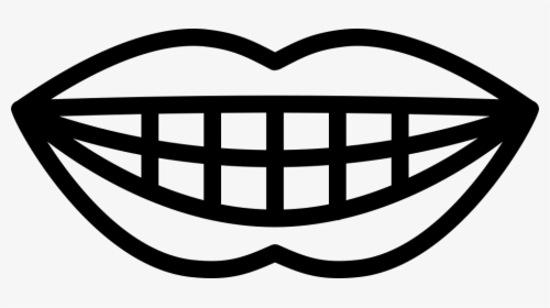 Smiling Mouth Showing Teeth - Parts Of Body Teeth Outline, HD Png Download, Transparent PNG