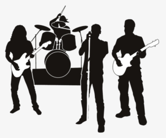 Rock Band Clip Art Musical Ensemble Silhouette Vector - Live Band Vector Png, Transparent Png, Transparent PNG