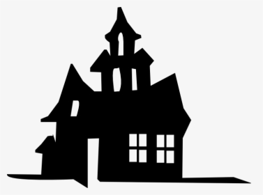 Haunted House Silhouette Stencil - Silhouette Haunted House Clipart, HD Png Download, Transparent PNG