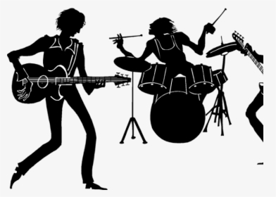 Band-plays - Rock Band Silhouette Png, Transparent Png, Transparent PNG