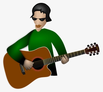 Acoustic Guitar, Guitar, Man, Playing, Musician, Band - Playing Guitar In Clipart, HD Png Download, Transparent PNG