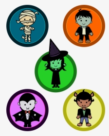 Monster Badges Big Image - Cute Halloween Characters Clipart, HD Png Download, Transparent PNG