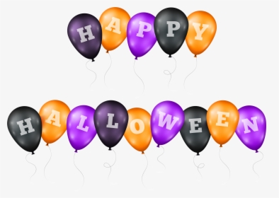 Happy Halloween Balloons Transparent Png Clip Art Imageu200b - Halloween Clipart Transparent Background, Png Download, Transparent PNG